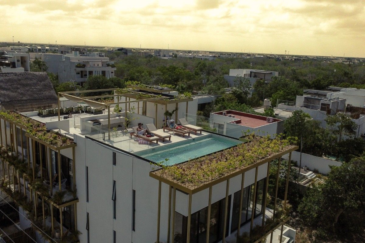 Rooftop pool at Gold Garden Tulum